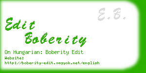 edit boberity business card